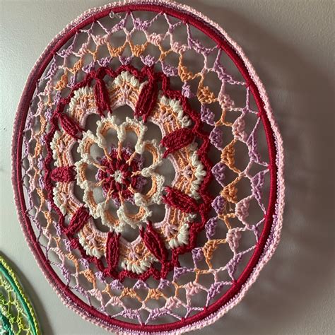 crochet mandala wall hanging|More.